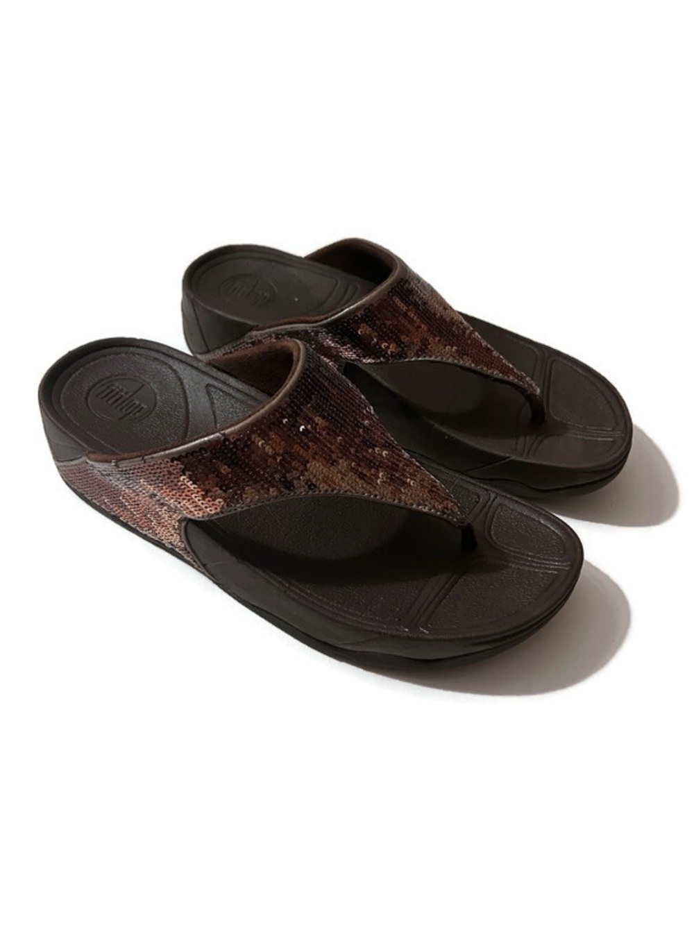 FitFlop Brown Sequin Electra Sandals - Picture 5 of 10
